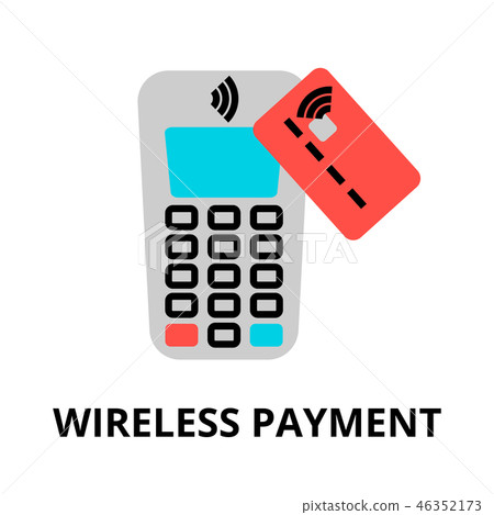 Concept of wireless payment icon Concept of wireless payment icon 46352173