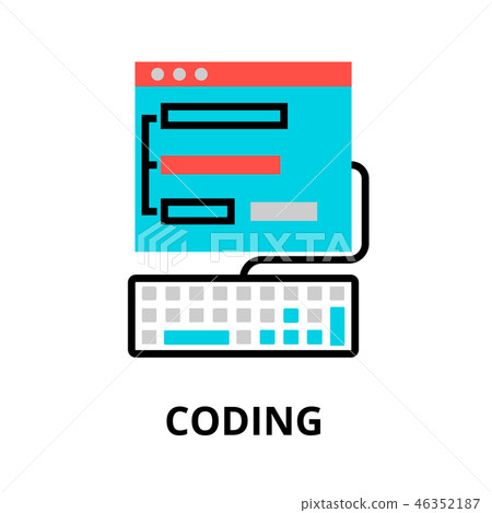 Concept of coding process icon 46352187