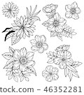 Flower pattern illustration material 46352281