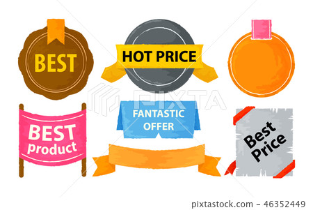 Set of sale labels in watercolor style Set of sale labels in watercolor style 46352449