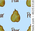 Seamless pattern with watercolor pears 46353318