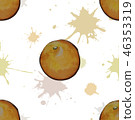 Seamless pattern with watercolor oranges 46353319