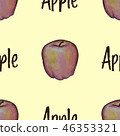 Seamless pattern with watercolor apples 46353321