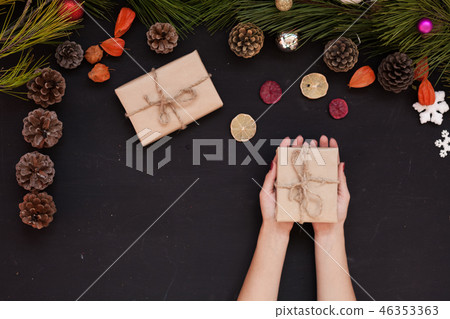 Christmas background card Christmas tree holiday new year gifts decor Christmas background card Christmas tree holiday new year gifts decor 46353363
