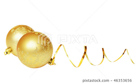 Yellow balls and golden ribbon Yellow balls and golden ribbon 46353656