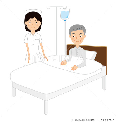 Elderly patient and female nurse - Stock Illustration [46353707] - PIXTA