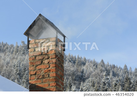 Chimney brick pipe on the background 46354020