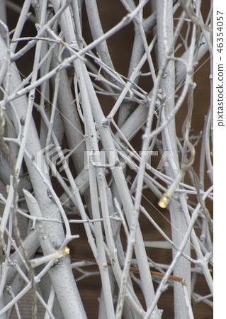 LED garlands on white branches 46354057