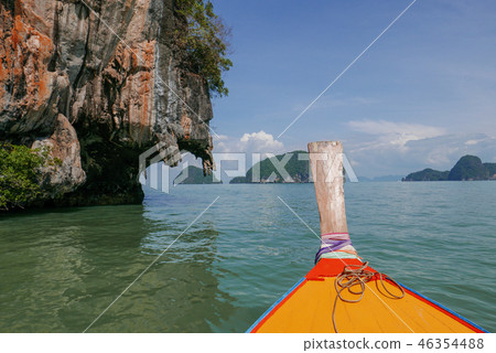 Tropical sea, sky & mountain in summer in Thailand Tropical sea, sky & mountain in summer in Thailand 46354488