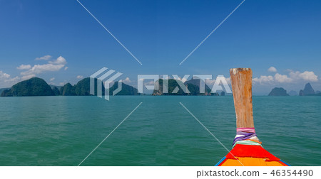 Tropical sea, sky & mountain in summer in Thailand Tropical sea, sky & mountain in summer in Thailand 46354490
