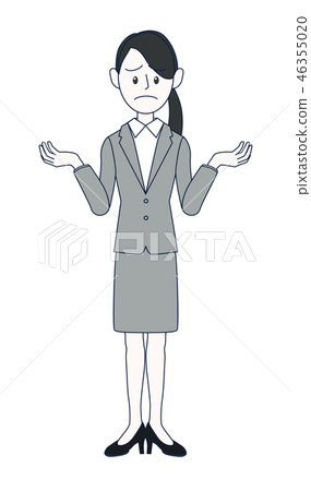 Young female businessman with troubled face 46355020