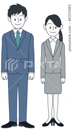 Upright young men and women businessmen Upright young men and women businessmen 46355065