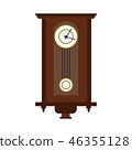 Antique brown vector clock on white background. 46355128