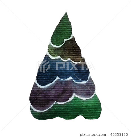Watercolor hand drawn christmas tree on white Watercolor hand drawn christmas tree on white 46355130