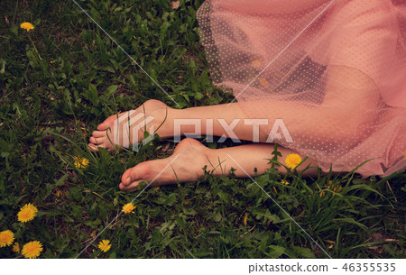 Girl's legs close up. 46355535