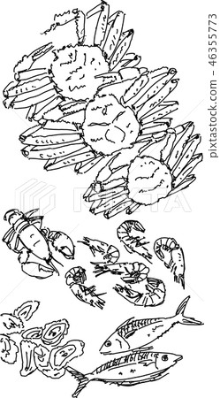 螃蟹蝦魚貝類 46355773