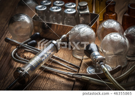 Old medical instruments. Old medical instruments. 46355865