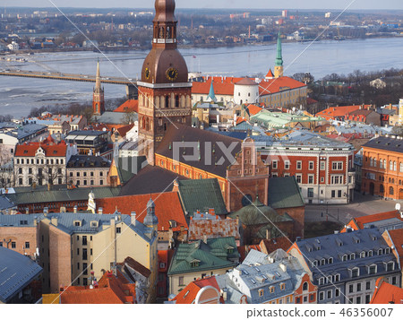 Riga's Historic District of Latvia, as seen from the Church of St. Peter / Riga, Latvia Riga's Historic District of Latvia, as seen from the Church of St. Peter / Riga, Latvia 46356007