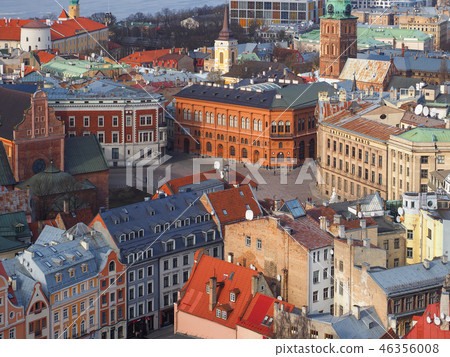 Riga's Historic District of Latvia, as seen from the Church of St. Peter / Riga, Latvia 46356008