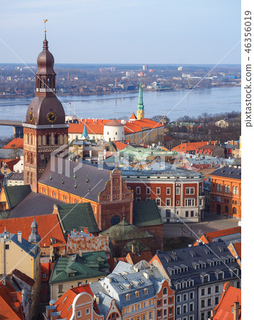 Riga's Historic District of Latvia, as seen from the Church of St. Peter / Riga, Latvia 46356019