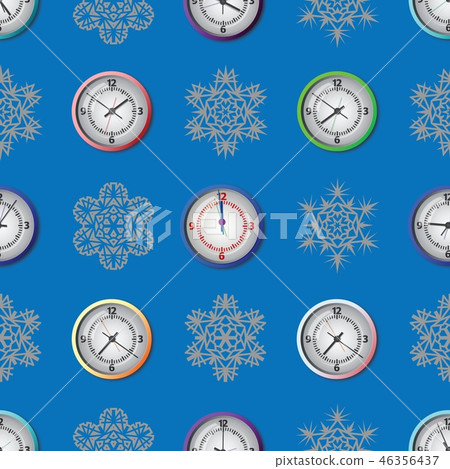 Seamless pattern composed of images hours. - Stock Illustration ...