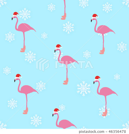 Flamingo winter style seamless pattern. Flamingo winter style seamless pattern. 46356478