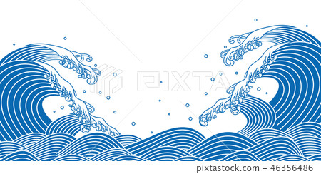 Big wave - Stock Illustration [46356486] - PIXTA