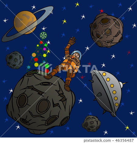 Astronaut decorated the Christmas tree. 46356487