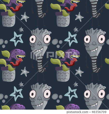 Cute cartoon monsters. Vector. 46356709