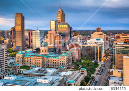 Indianapolis, Indiana, USA Downtown Skyline 46356853