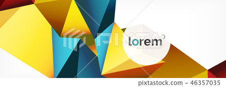 Vector colorful geometric triangle background, crystal banner design 46357035