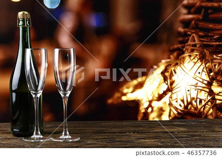 champagne and new year toys 46357736