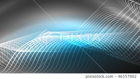 Neon lines wave background. Abstract composition Neon lines wave background. Abstract composition 46357802