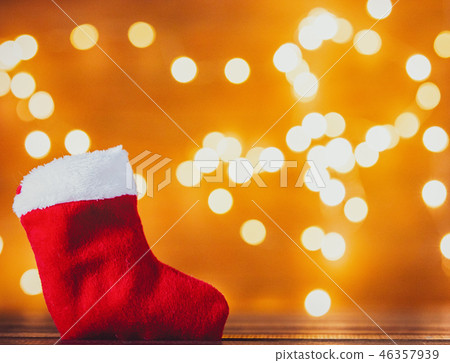 Santa Claus Christmas sock and Fairy Lights Santa Claus Christmas sock and Fairy Lights 46357939