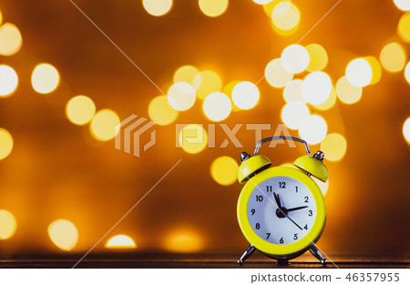Vintage alarm clock and Fairy Lights Vintage alarm clock and Fairy Lights 46357955