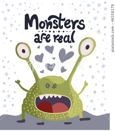 Cute cartoon monsters. Vector, 46358179