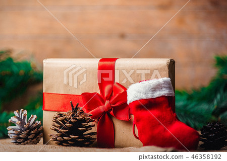 Christmas sock and gift 46358192