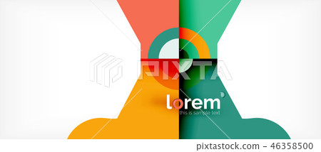 Colorful trendy geometric shapes background 46358500