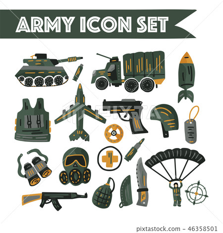 Military and army flat icon vector. 46358501