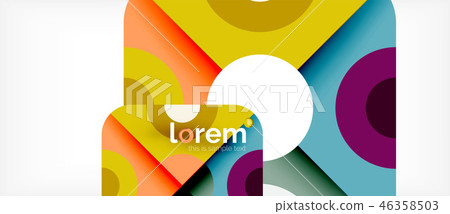 Geometric colorful shapes composition abstract background. Minimal dynamic design Geometric colorful shapes composition abstract background. Minimal dynamic design 46358503