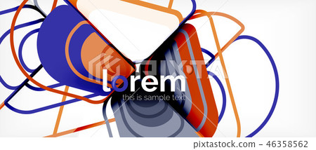 Colorful trendy geometric shapes background 46358562