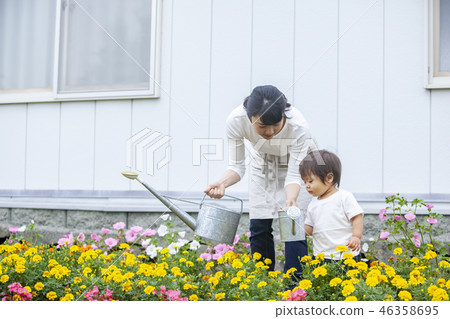 Parent and child gardening Parent and child gardening 46358695