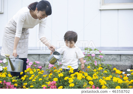 Parent and child gardening Parent and child gardening 46358702