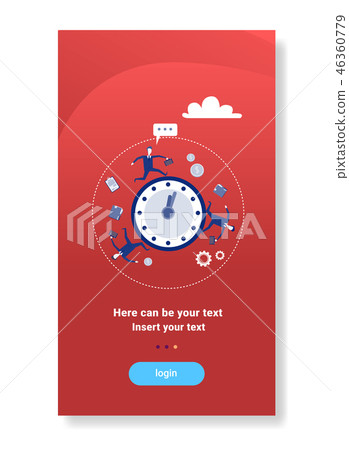 businessmen team running around alarm clock deadline time management concept business men teamwork businessmen team running around alarm clock deadline time management concept business men teamwork 46360779