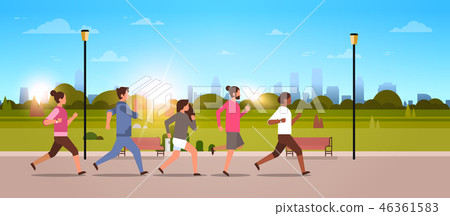 mix race people jogging active sport men women fitness run training world health day concept healthy mix race people jogging active sport men women fitness run training world health day concept healthy 46361583