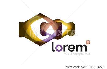 Abstract geometric design logo made of flowing elements 46363223