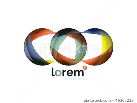 Abstract geometric design logo made of flowing elements 46363226
