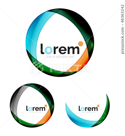 Set of geometric shape convergence logo design templates Set of geometric shape convergence logo design templates 46363242