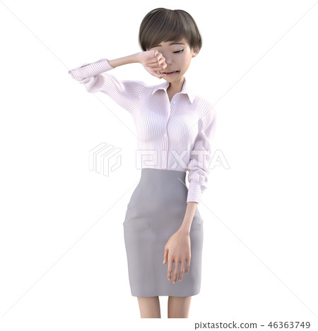 Business wear women perming3DCG illustrations material 46363749