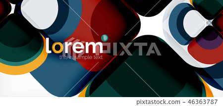 Abstract background - geometric multicolored round shapes composition. Trendy abstract layout 46363787